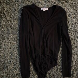Elegant Black Long Sleeve Bodysuit